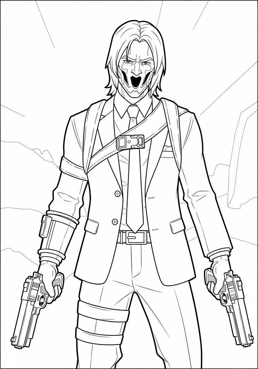 Desenho de Fortnite Personagem Estilo Agente para Colorir