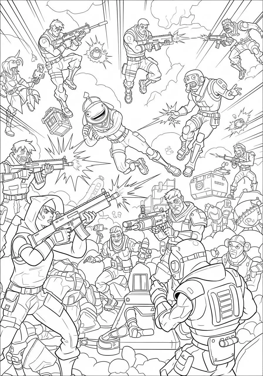 Desenho de Fortnite Batalha Épica para Colorir