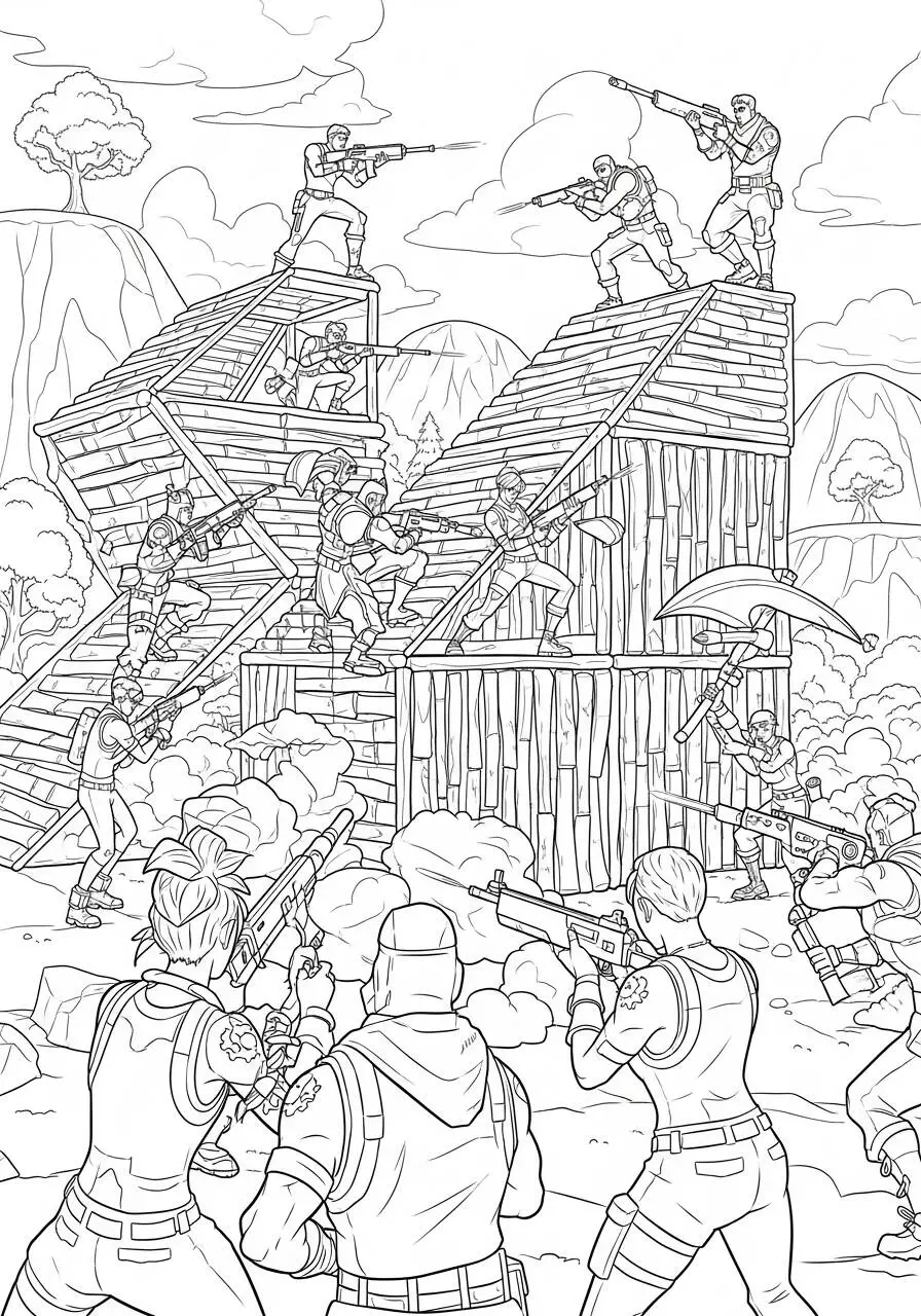 Desenho de Fortnite Batalha Épica para Colorir