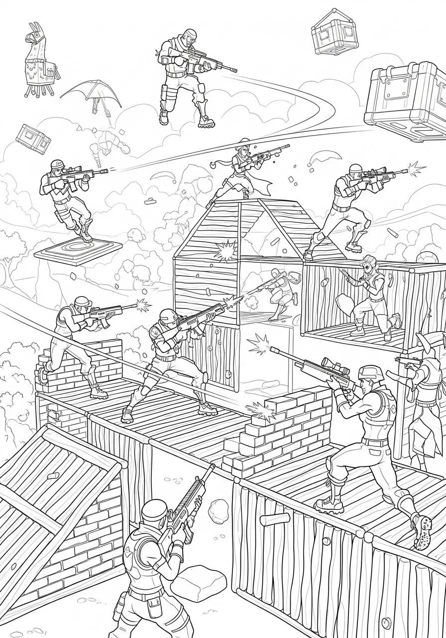 Desenho de Fortnite Batalha Épica para Colorir