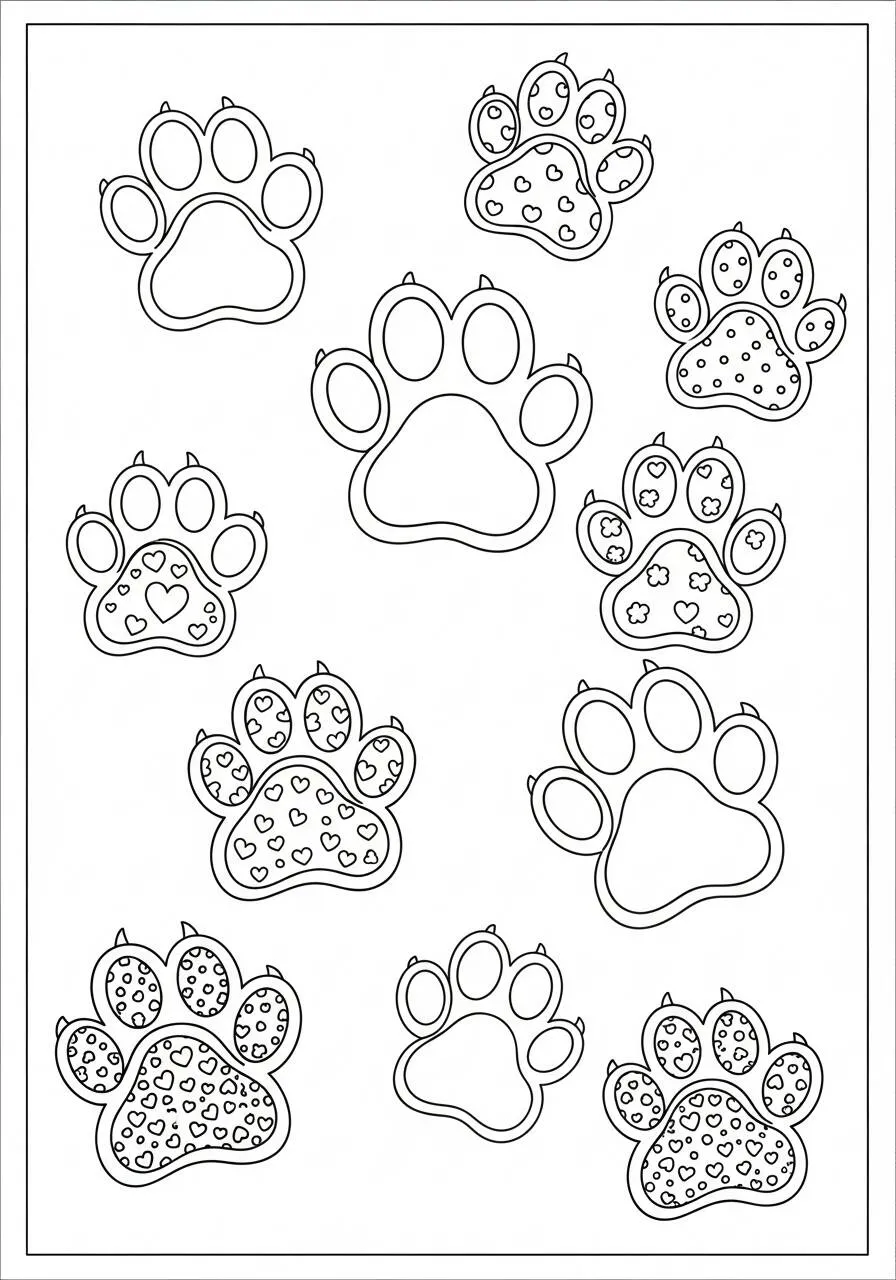 Desenho de Patinhas de Cachorrinho para Colorir