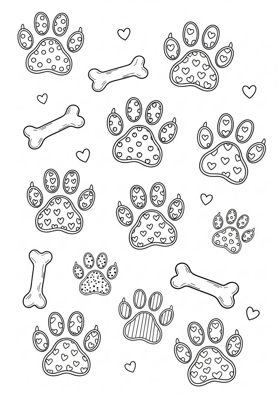Desenho de Patinhas de Cachorrinho para Colorir