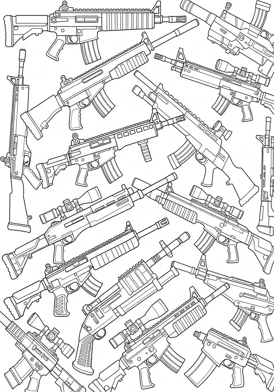 Desenho de Armas de Fortnite para Colorir