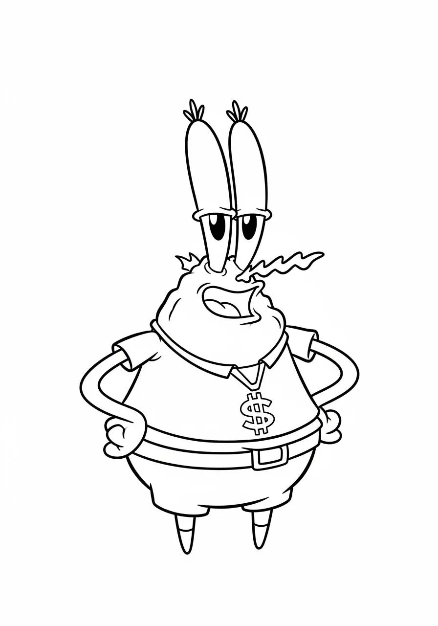 Desenho do Sr. Krabs para Colorir