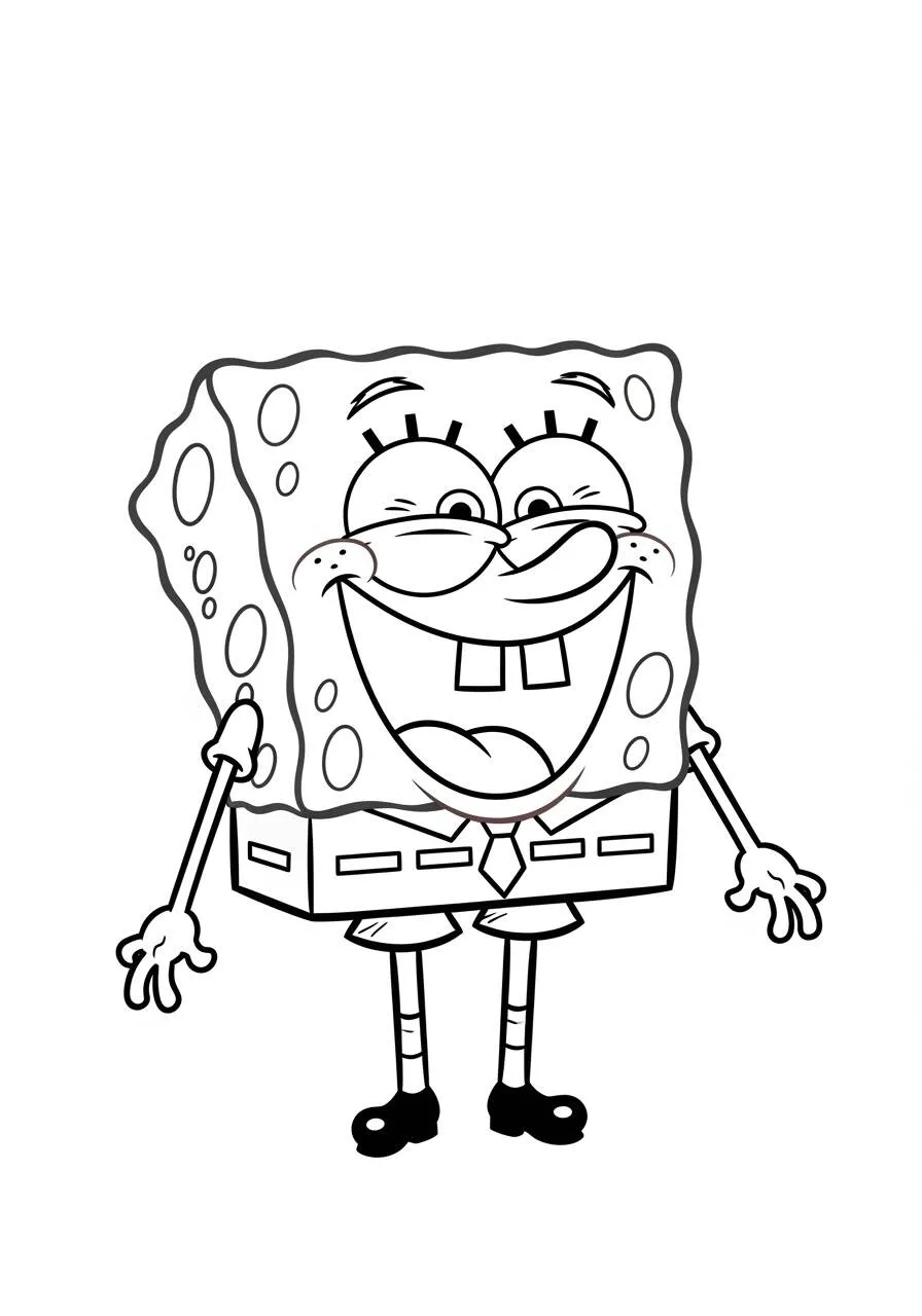 Desenho de Bob Esponja Sorridente para Colorir