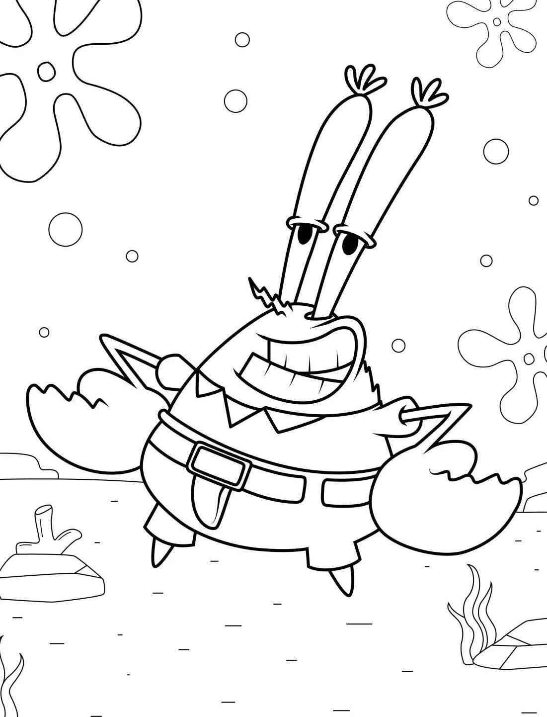 Desenho do Sr. Krabs para Colorir
