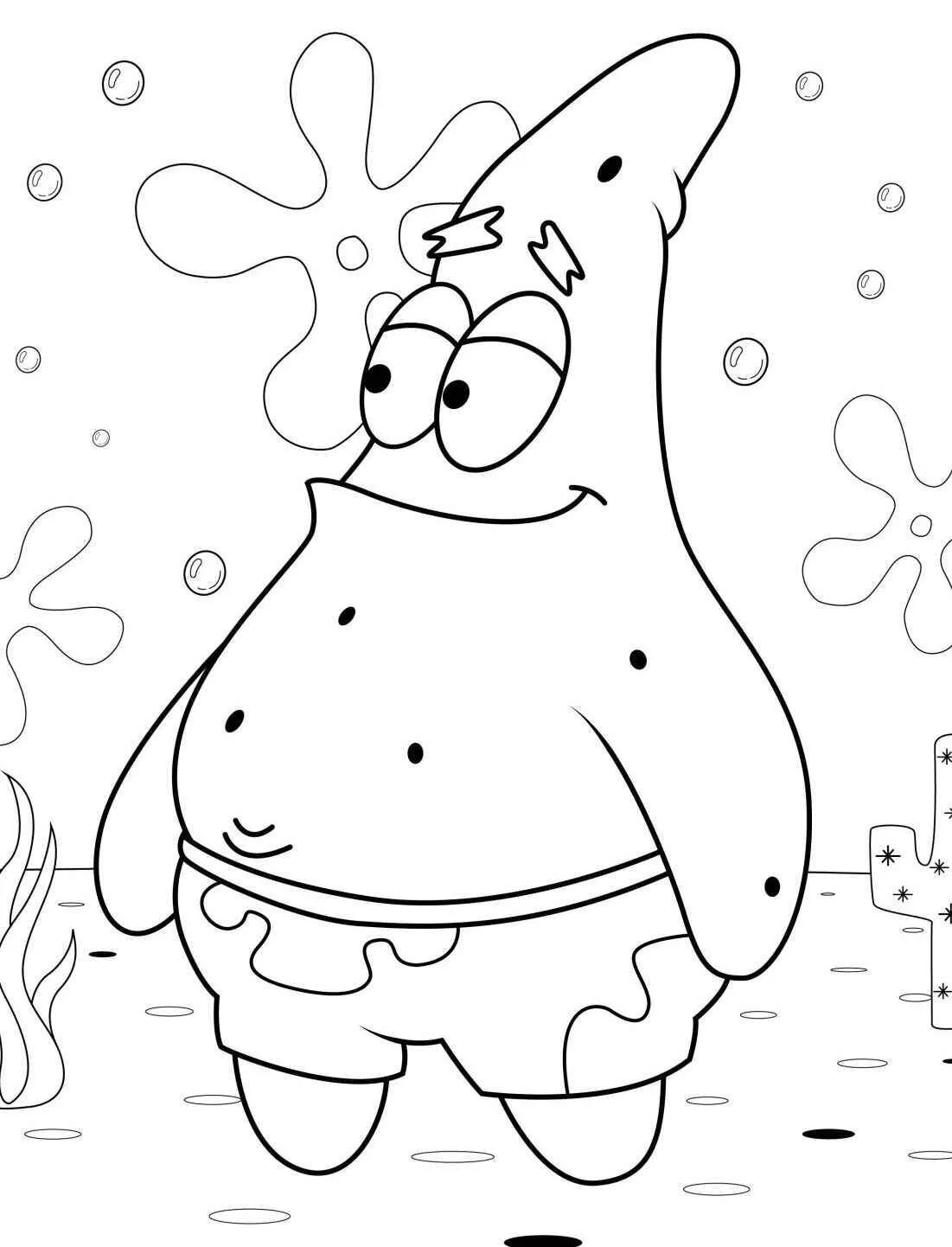 Desenho do Patrick Estrela para Colorir