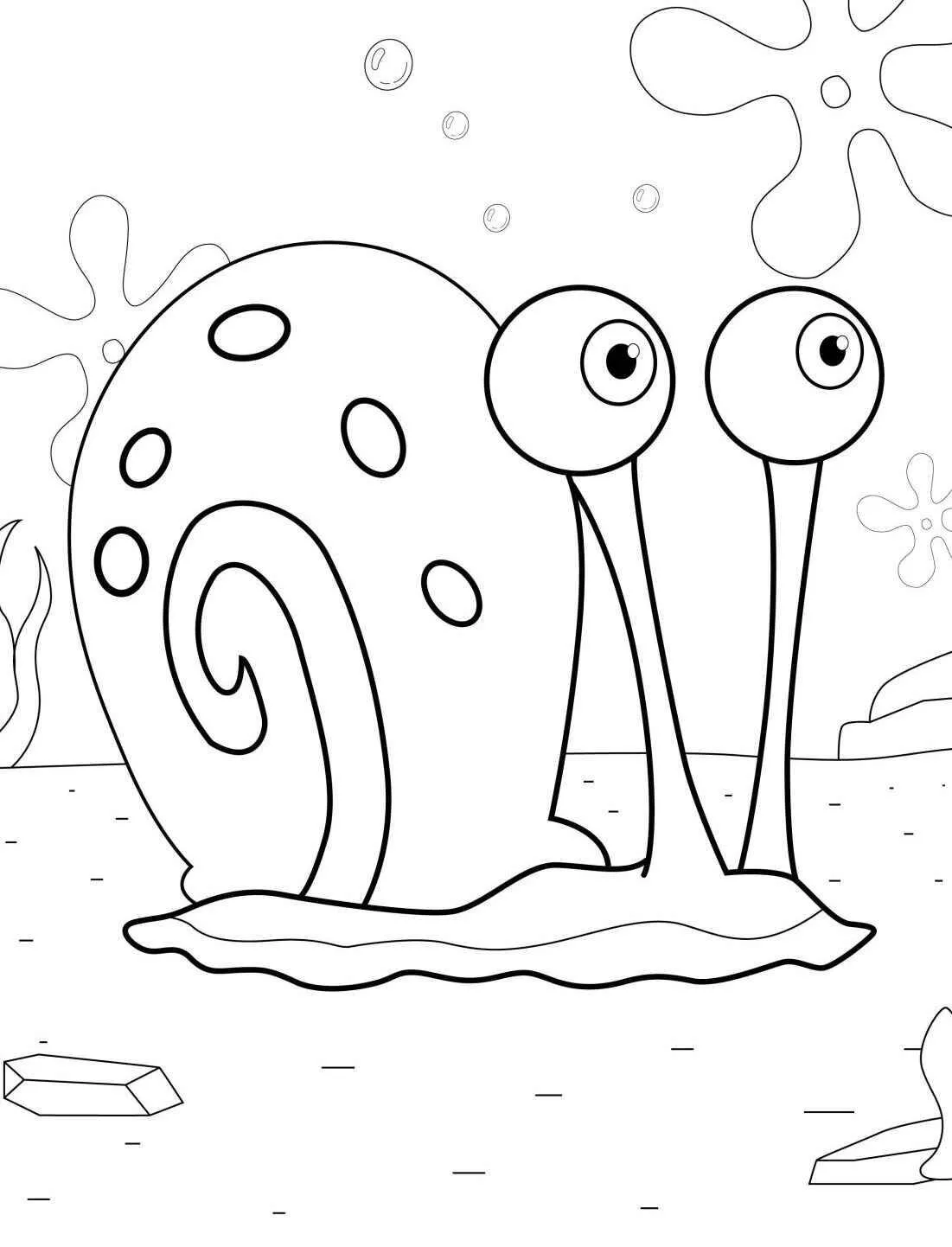 Desenho do Gary, o Caracol, para Colorir