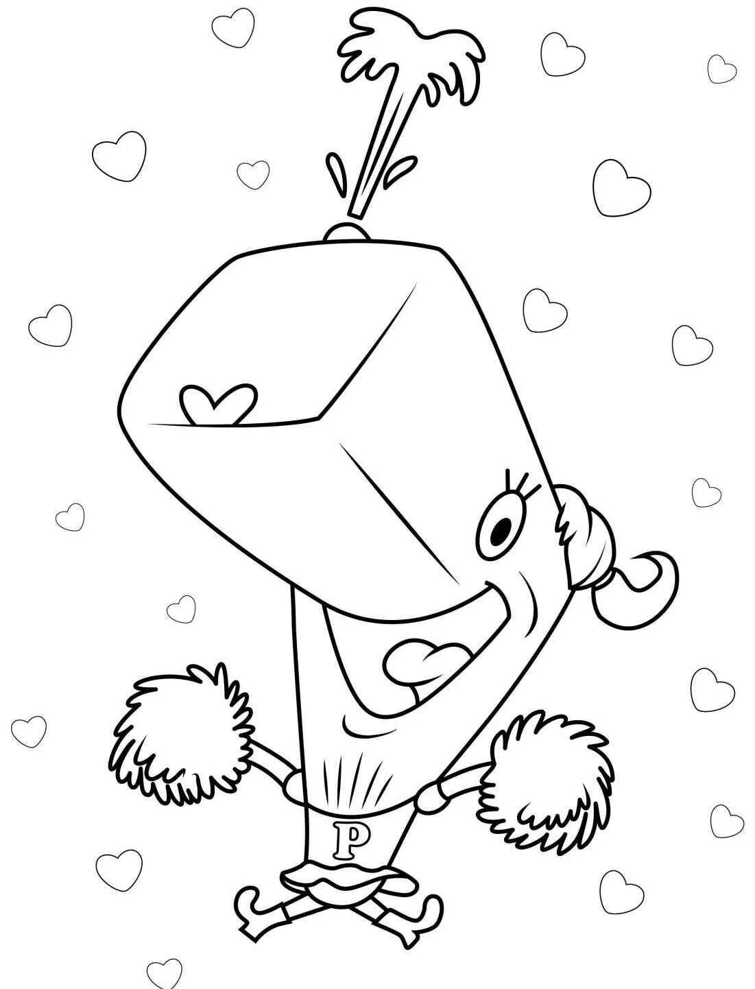 Dibujo de La Ballena Perla con Pompones para colorear
