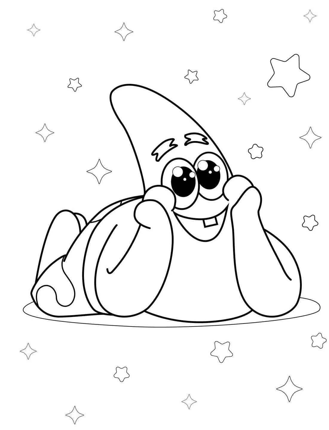 Desenho do Patrick Estrela Sonhando para Colorir