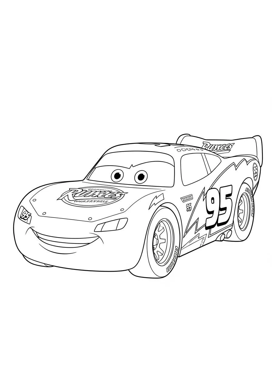Desenho de Relâmpago McQueen Pronto para Colorir