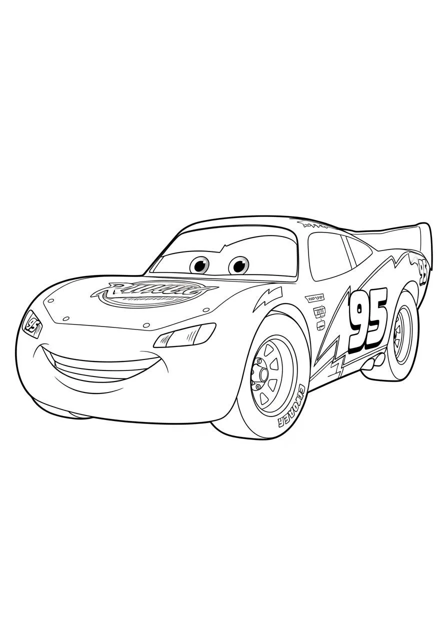 Desenho de Relâmpago McQueen Pronto para Colorir