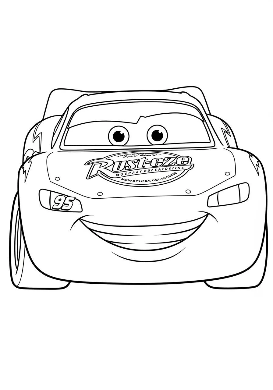 Desenho de Relâmpago McQueen Sorridente para Colorir