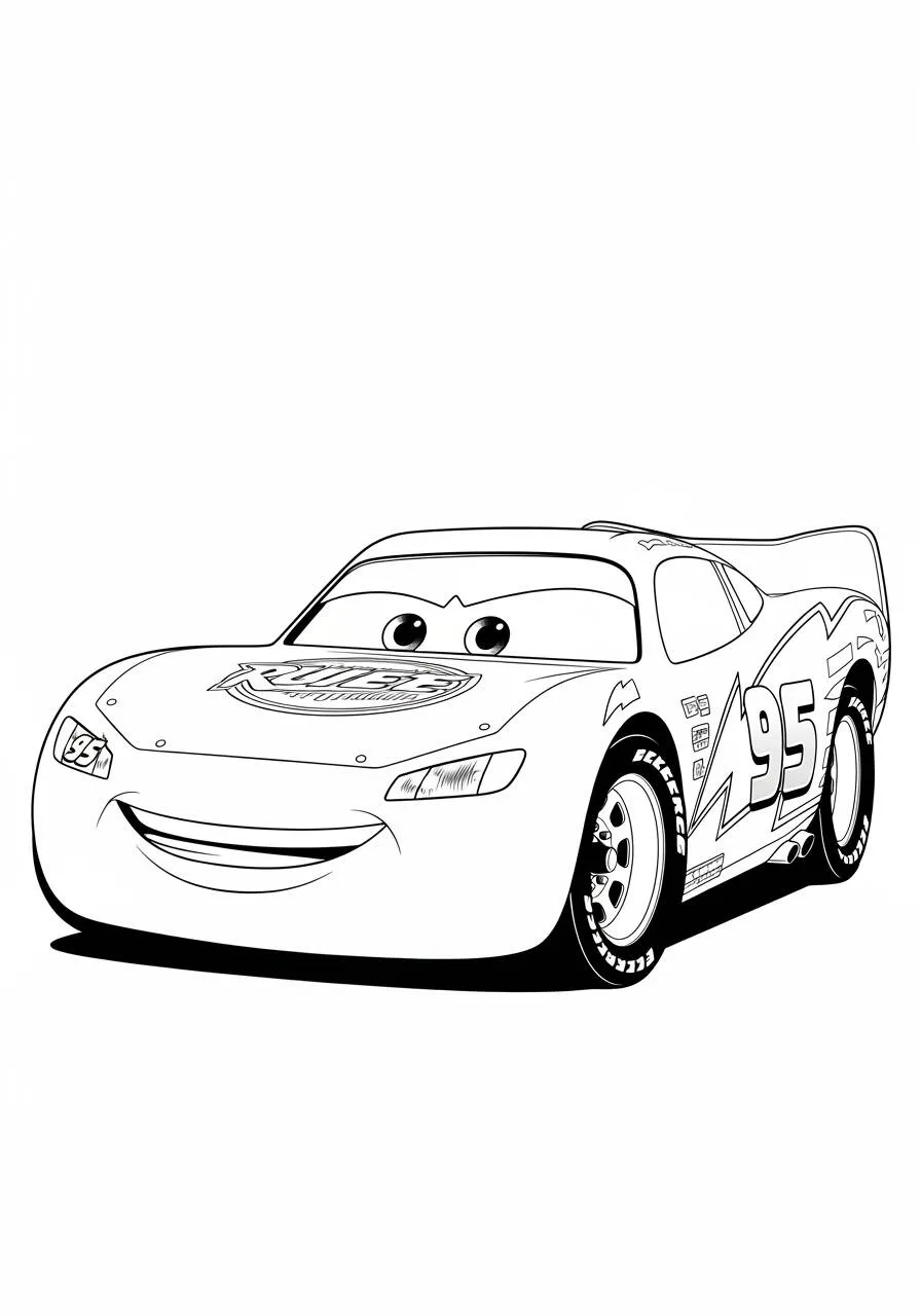 Desenho de Relâmpago McQueen Pronto para Colorir