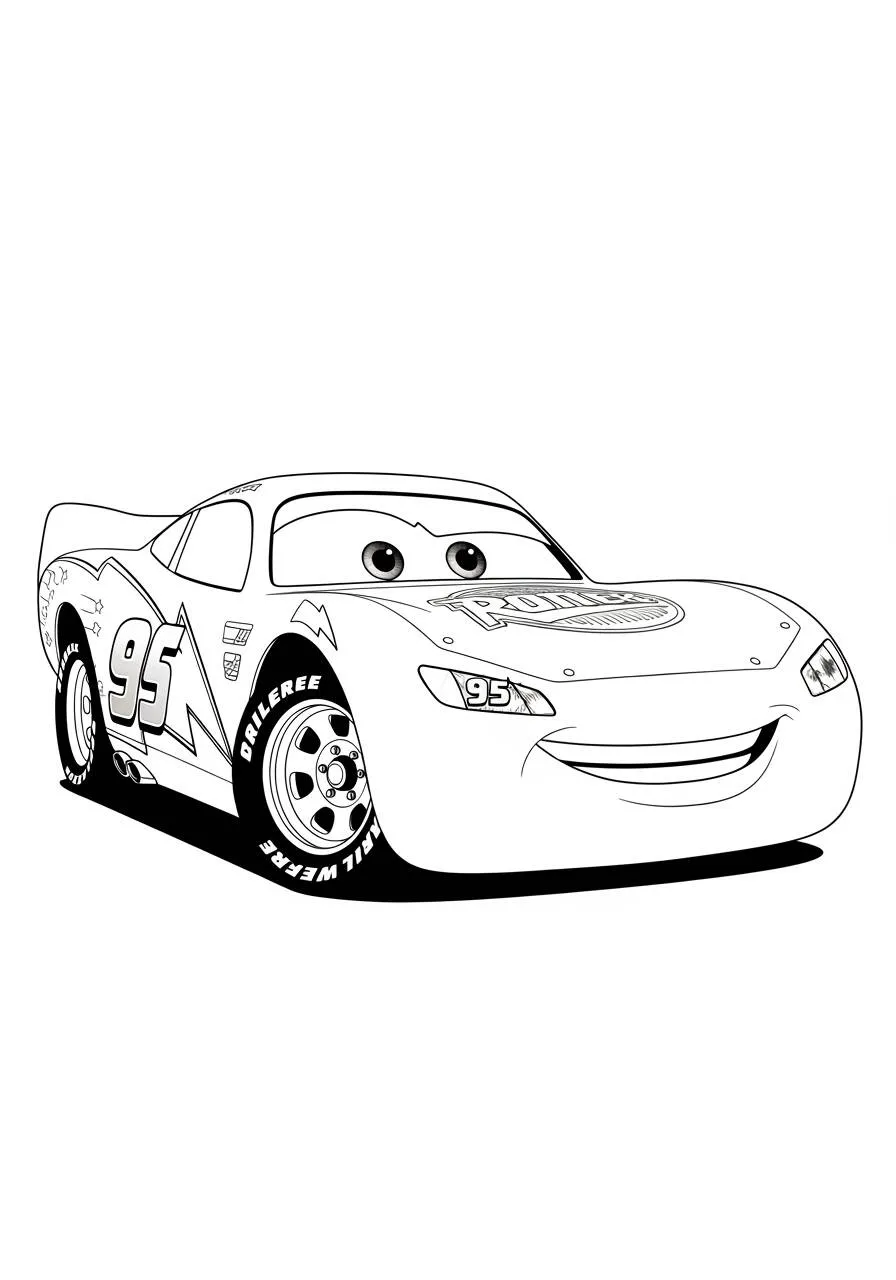 Desenho de Relâmpago McQueen Pronto para Colorir