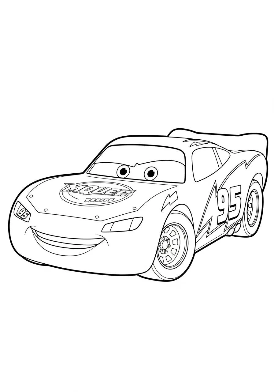 Desenho de Relâmpago McQueen Pronto para Colorir