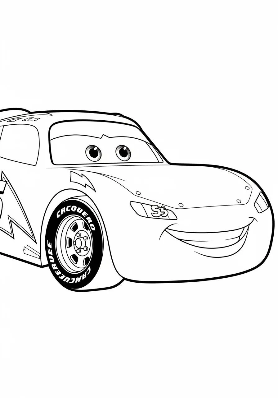 Desenho de Relâmpago McQueen Pronto para Colorir