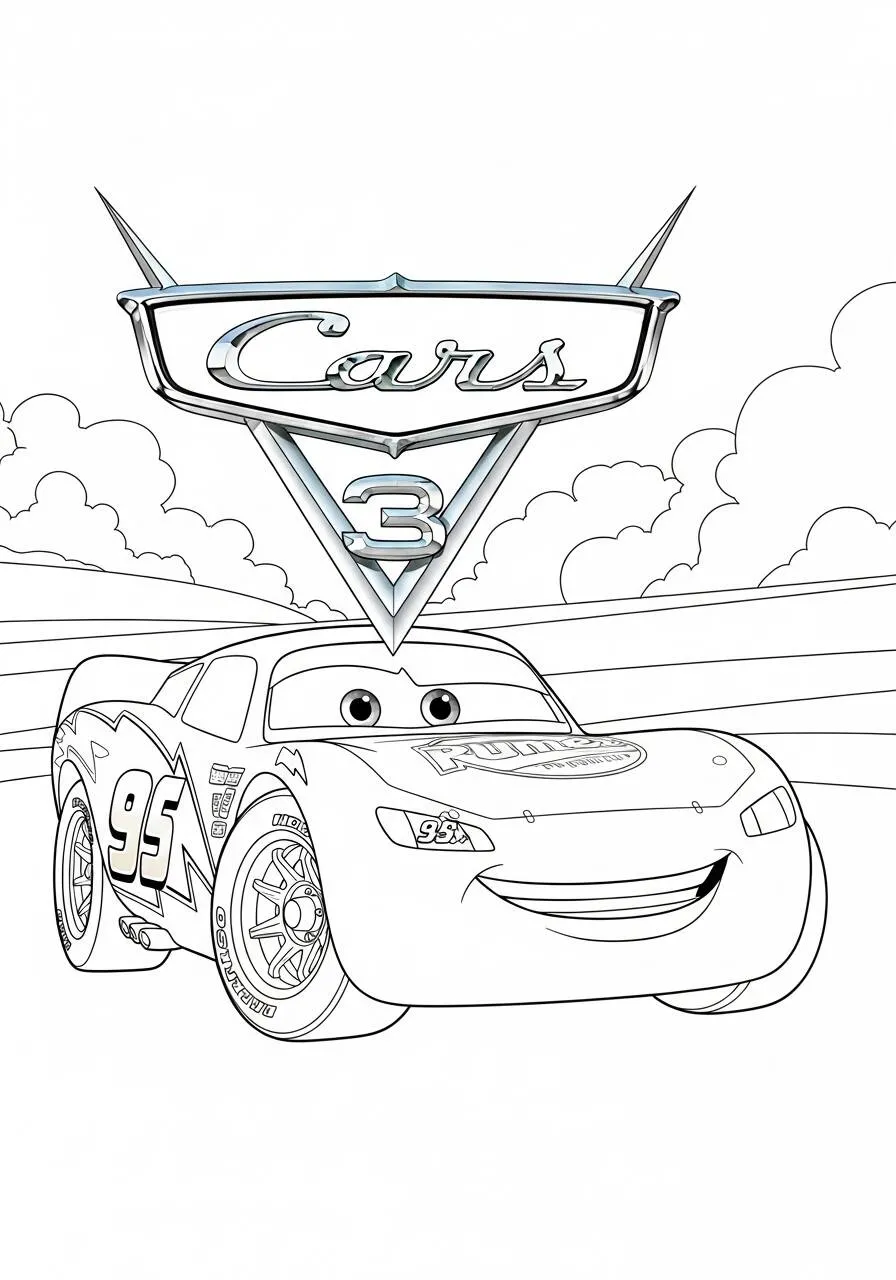 Desenho de Relâmpago McQueen do Cars 3 para Colorir