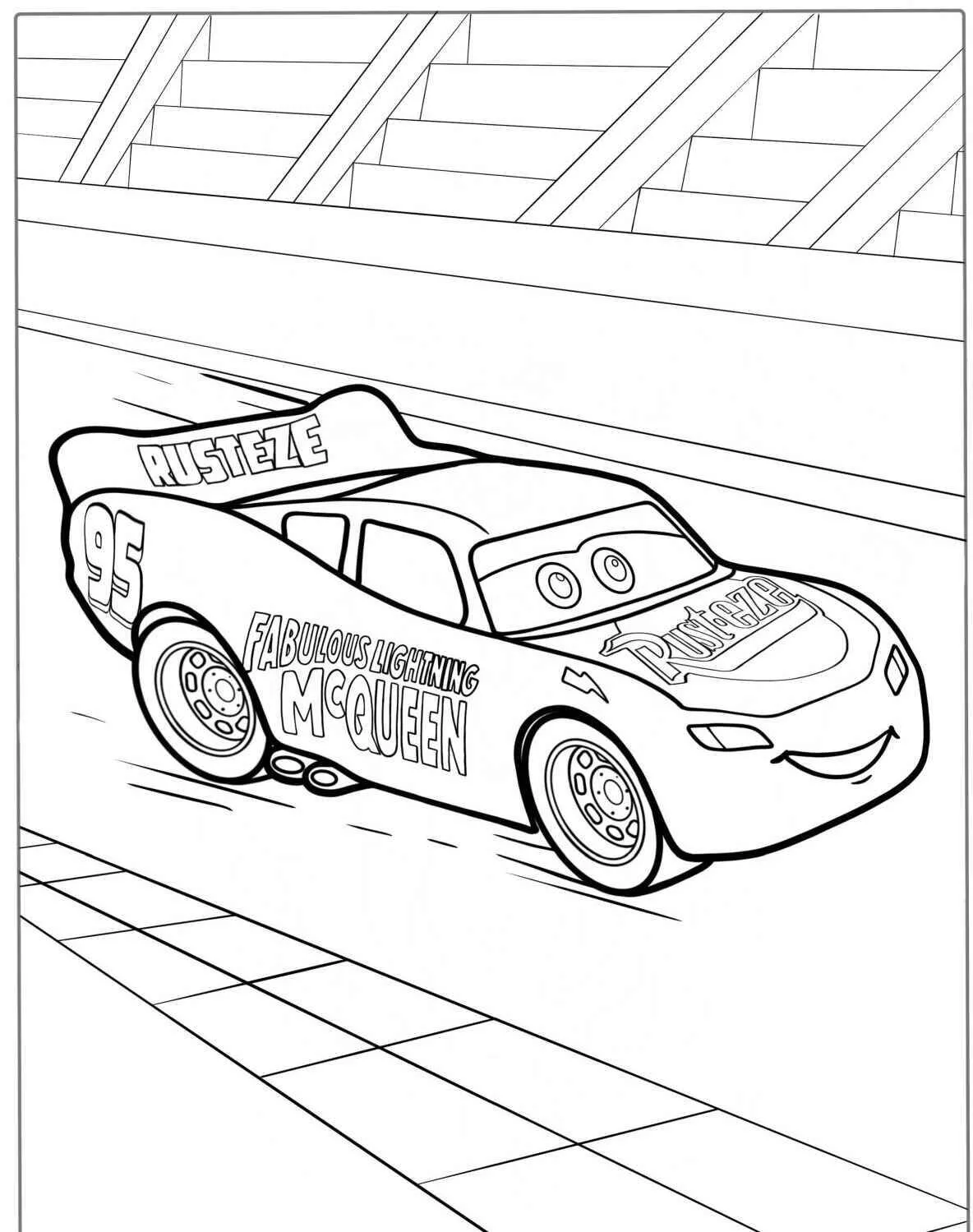 Desenho de Relâmpago McQueen Fabulóso para Colorir