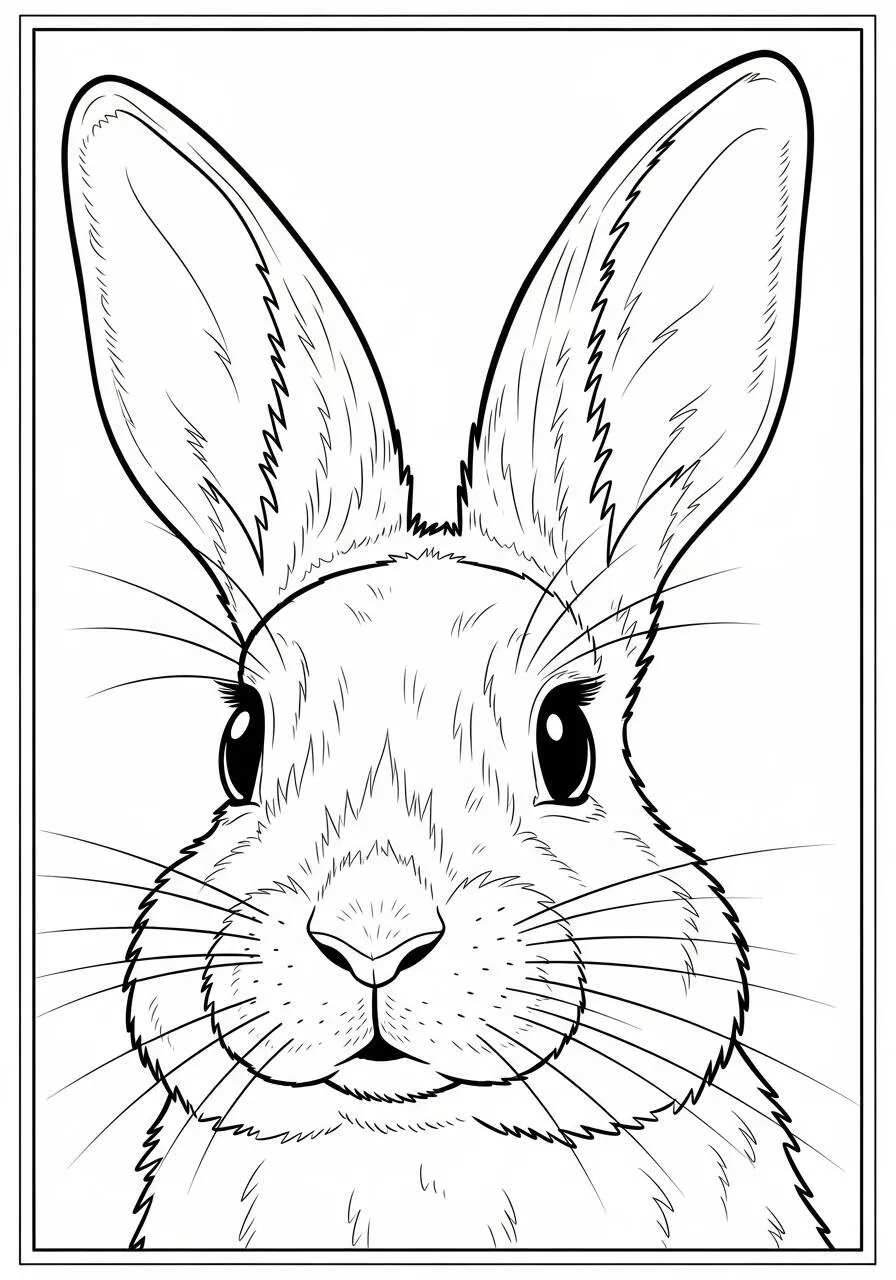 Desenho de Coelho Realista para Colorir