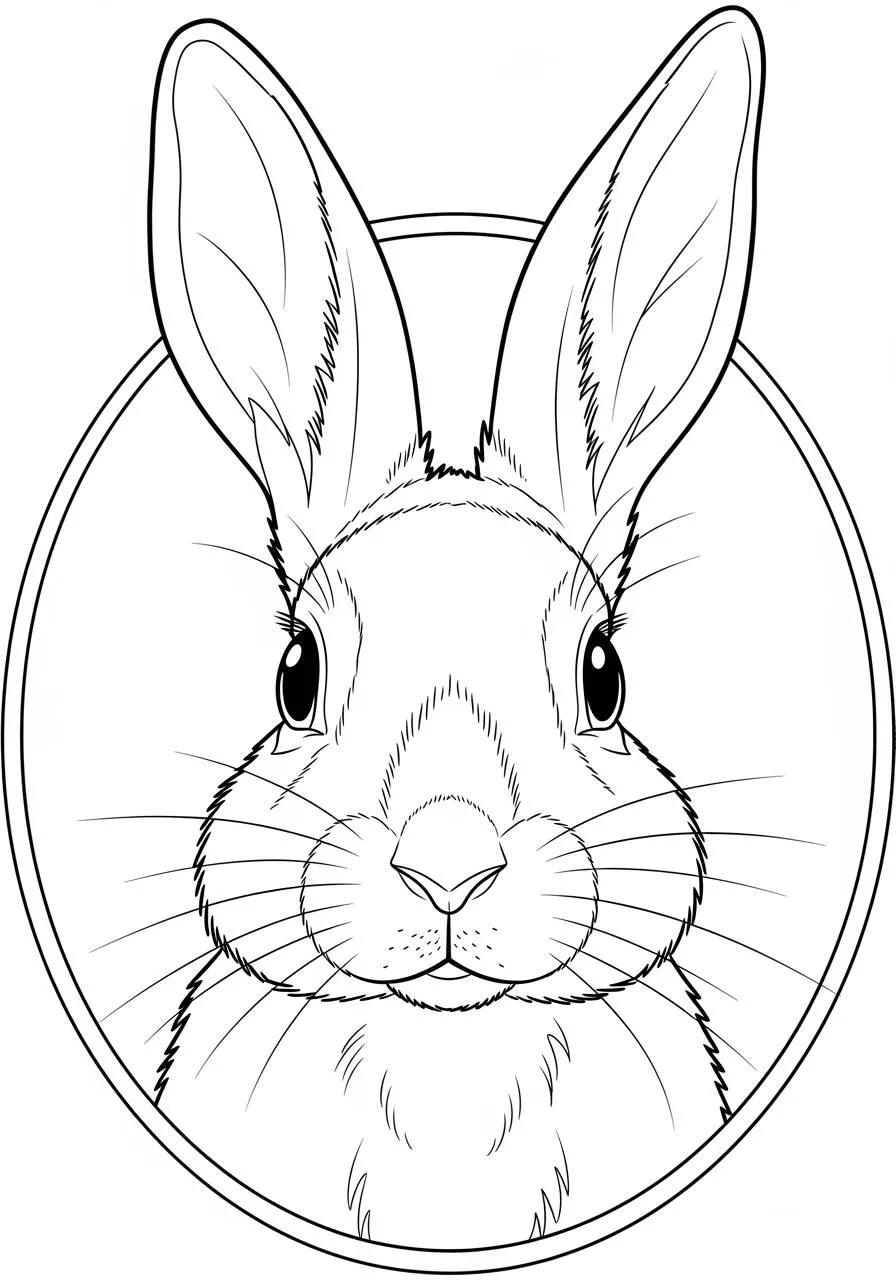 Desenho de Coelho Realista para Colorir