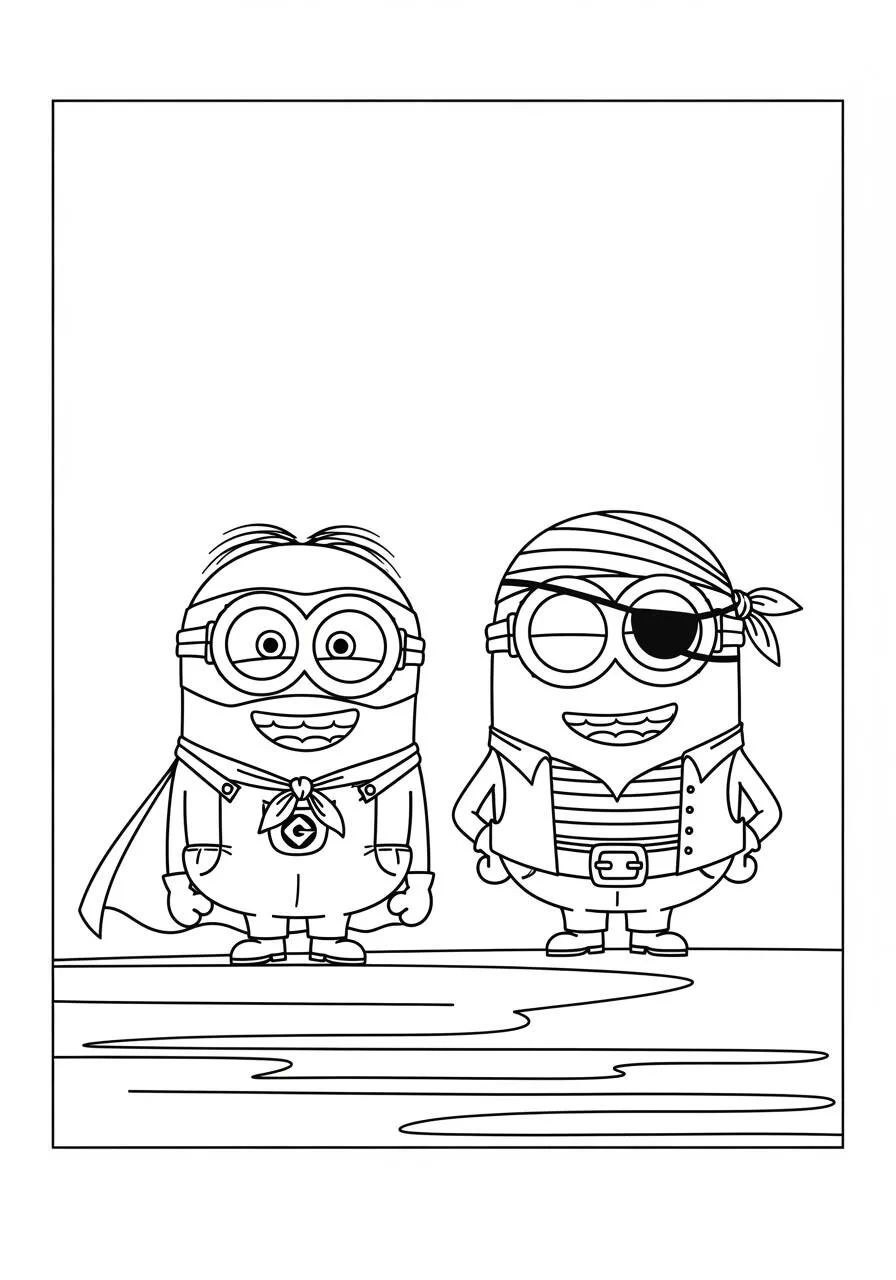 Desenho de Minions Super Heróis para Colorir