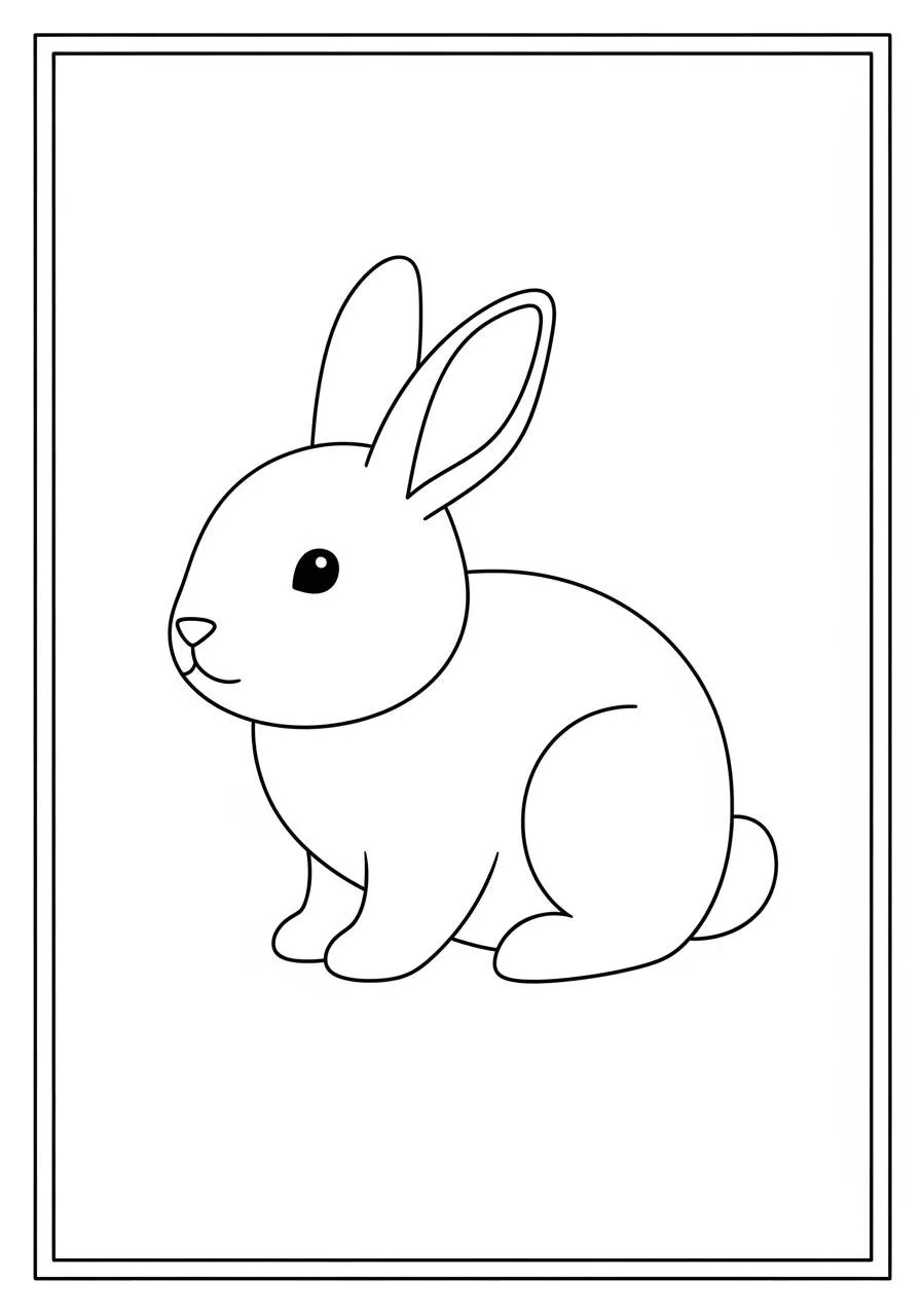 Desenho de Coelho Adorável para Colorir