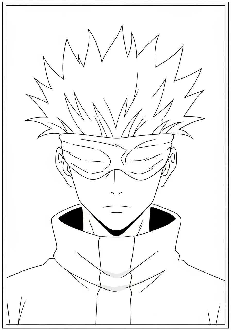 Anime Kakashi con máscara para colorear
