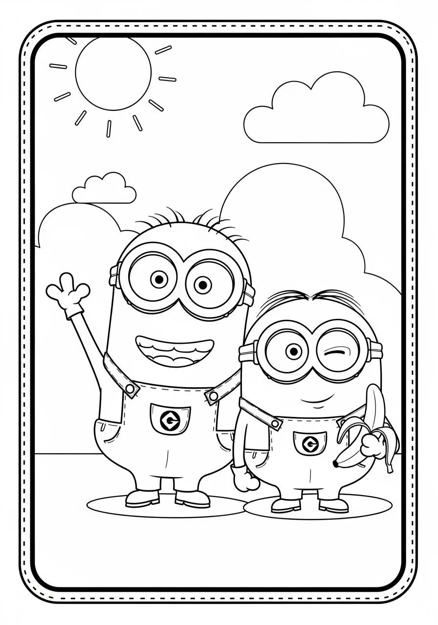 Coloriage Les Minions Amis Ensemble