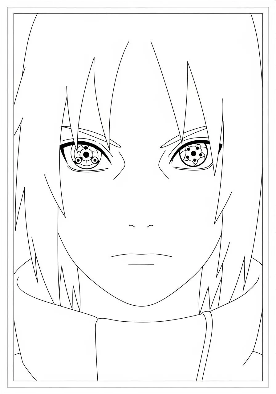 Desenho de Anime do Sasuke Uchiha para Colorir