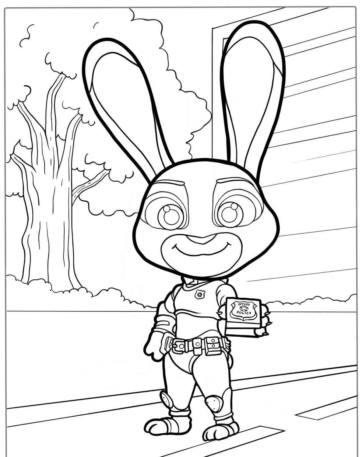 Desenho de Coelho Super Herói para Colorir