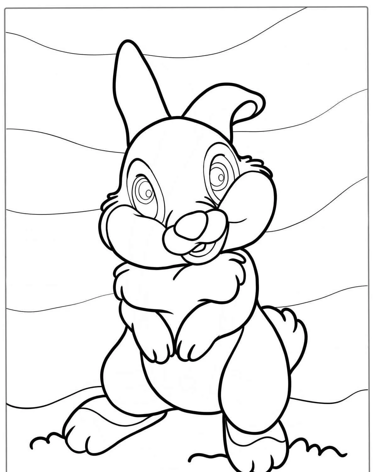 Desenho de Coelho Divertido para Colorir