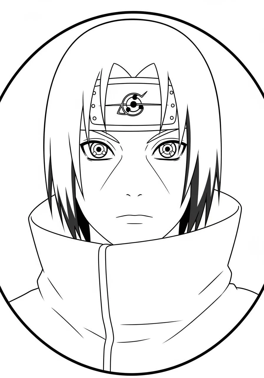 Desenho de Anime do Itachi Uchiha para Colorir