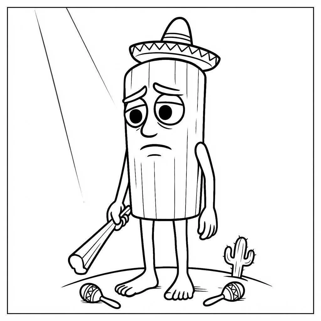 Coloriage triste Tung Tung Tung Sahur