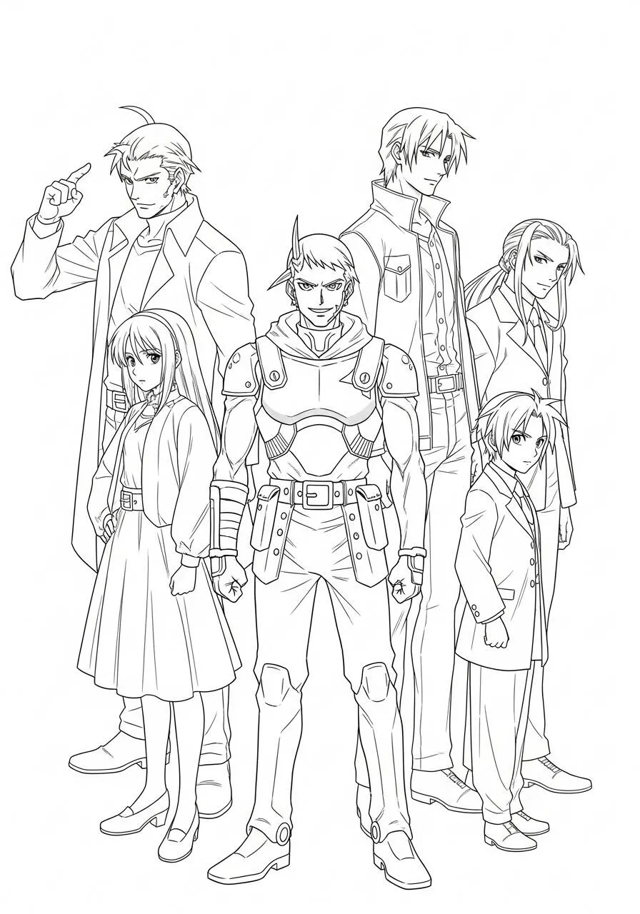 Desenho de Anime do Edward Elric e Alphonse Elric para Colorir