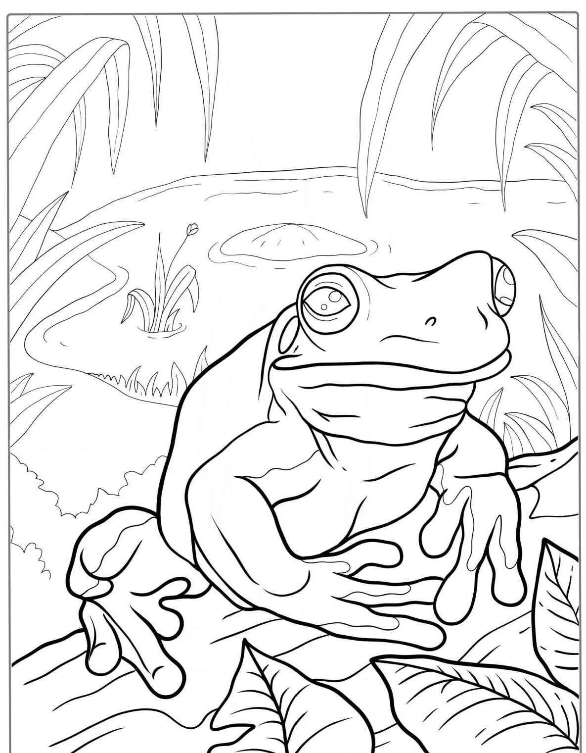 Desenho de Sapo Realista para Colorir