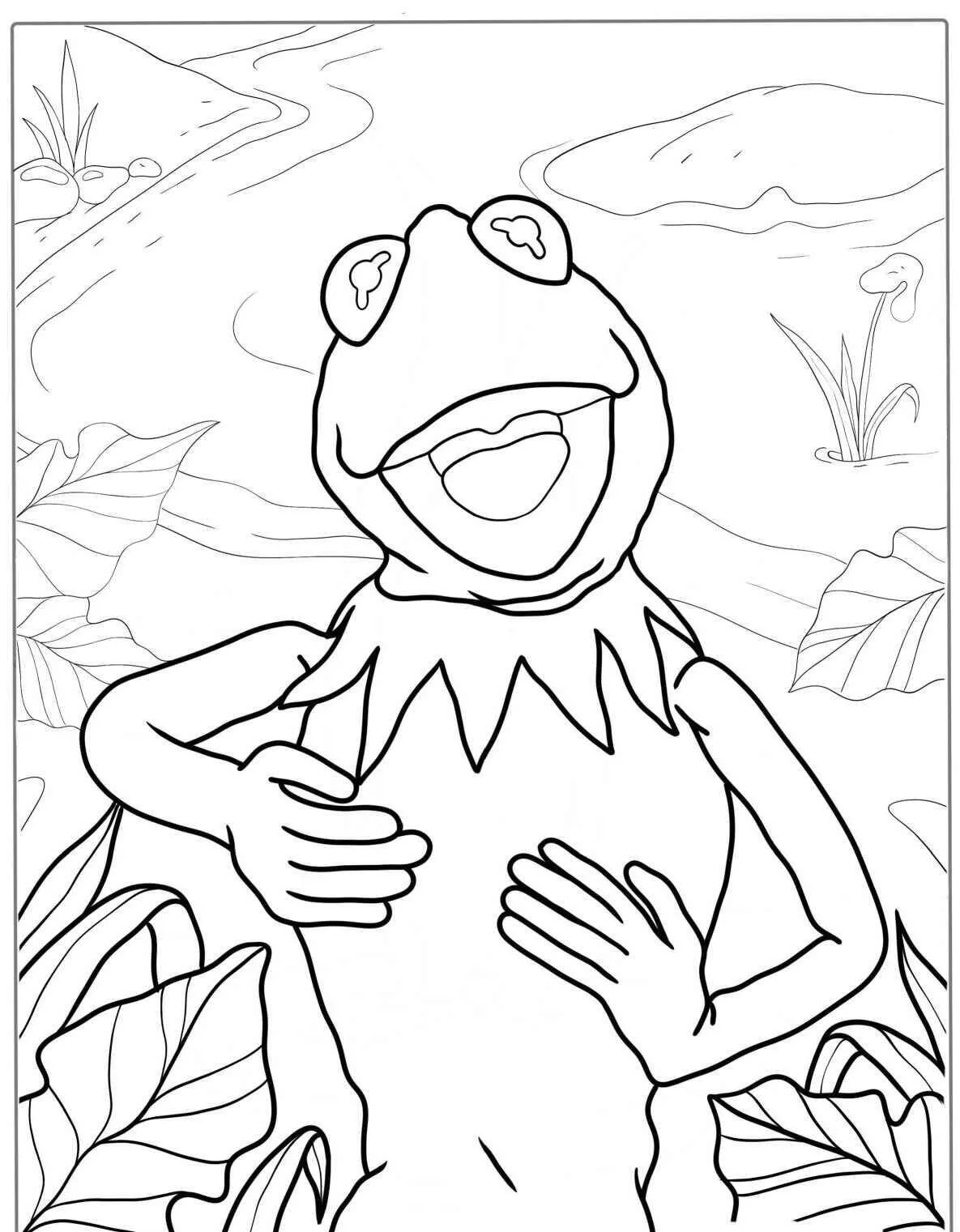 Desenho de Sapo Alegre para Colorir