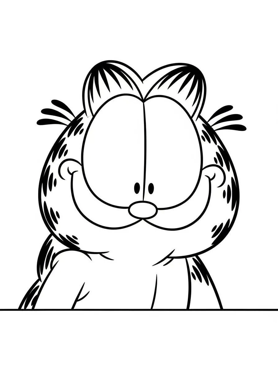 Desenho de Garfield Sorridente para Colorir