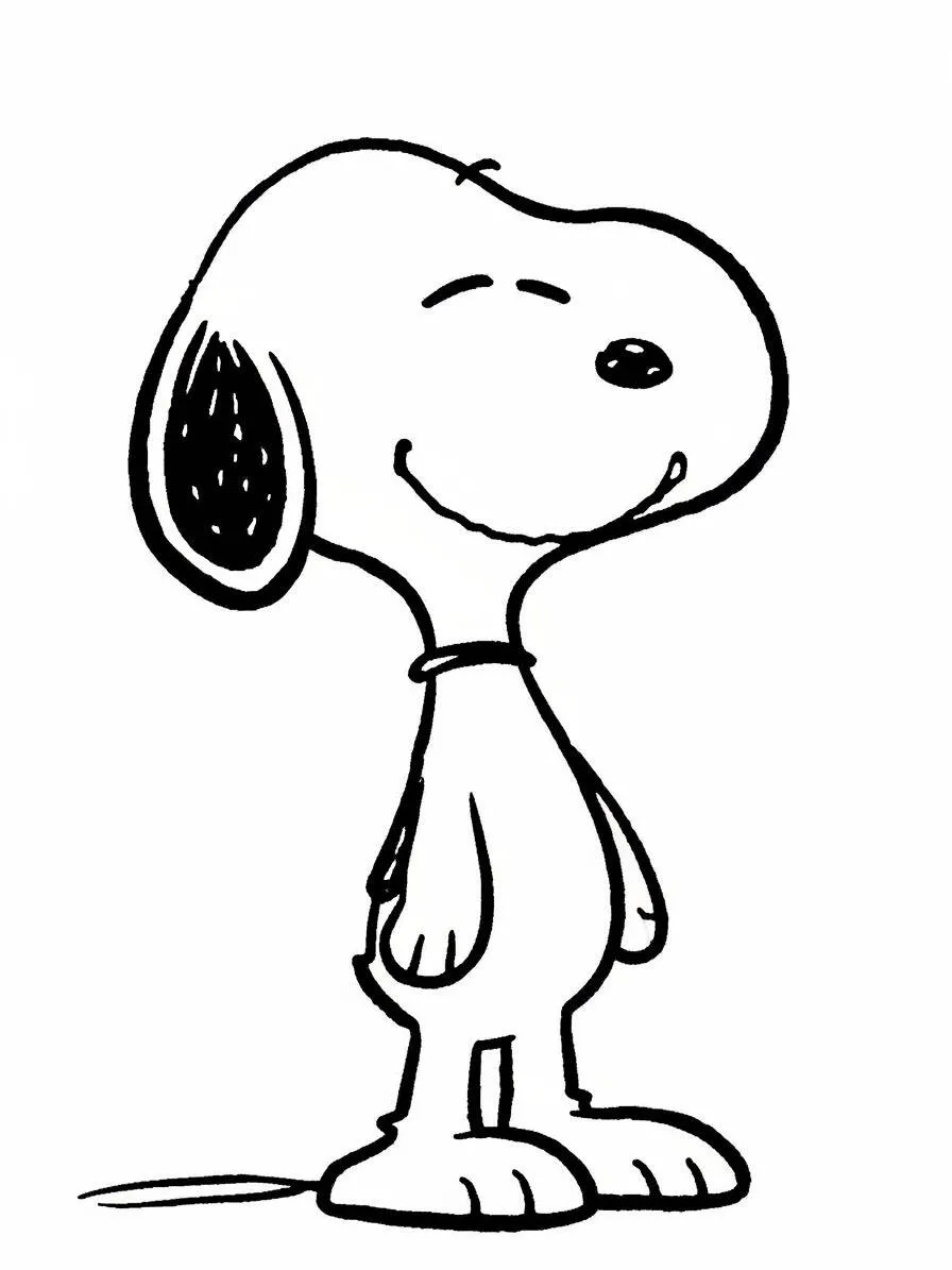 Desenho de Snoopy Sorridente para Colorir