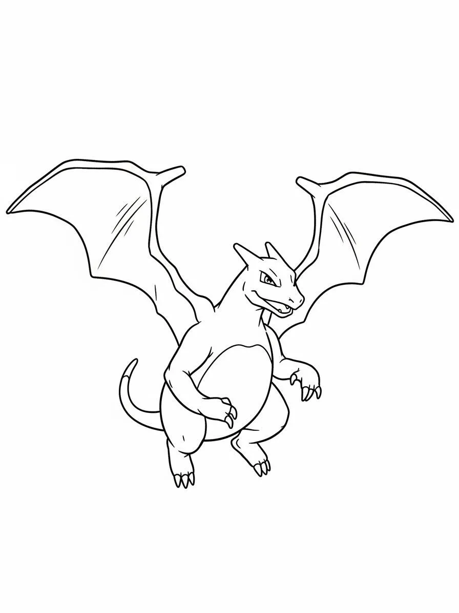 Desenho de Charizard em Voo para Colorir