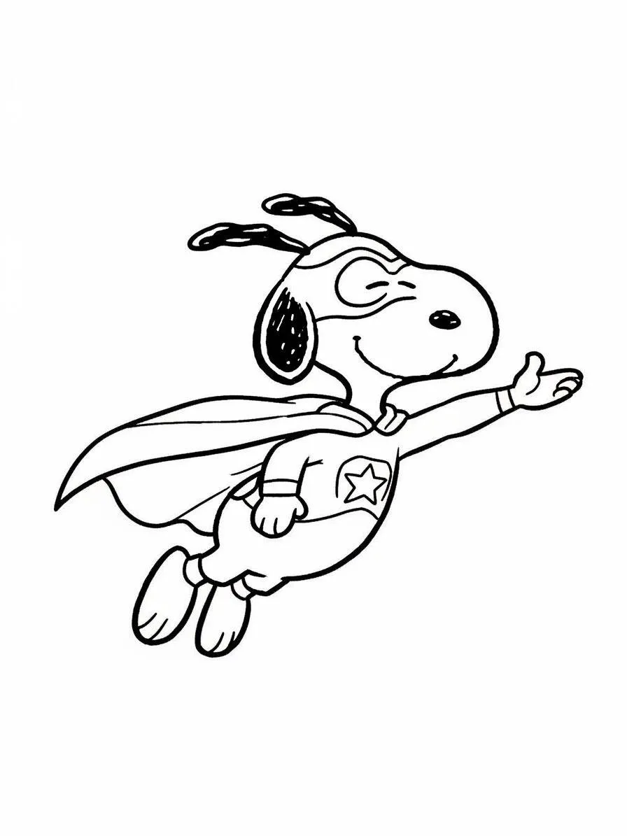 Desenho de Snoopy Super Herói para Colorir
