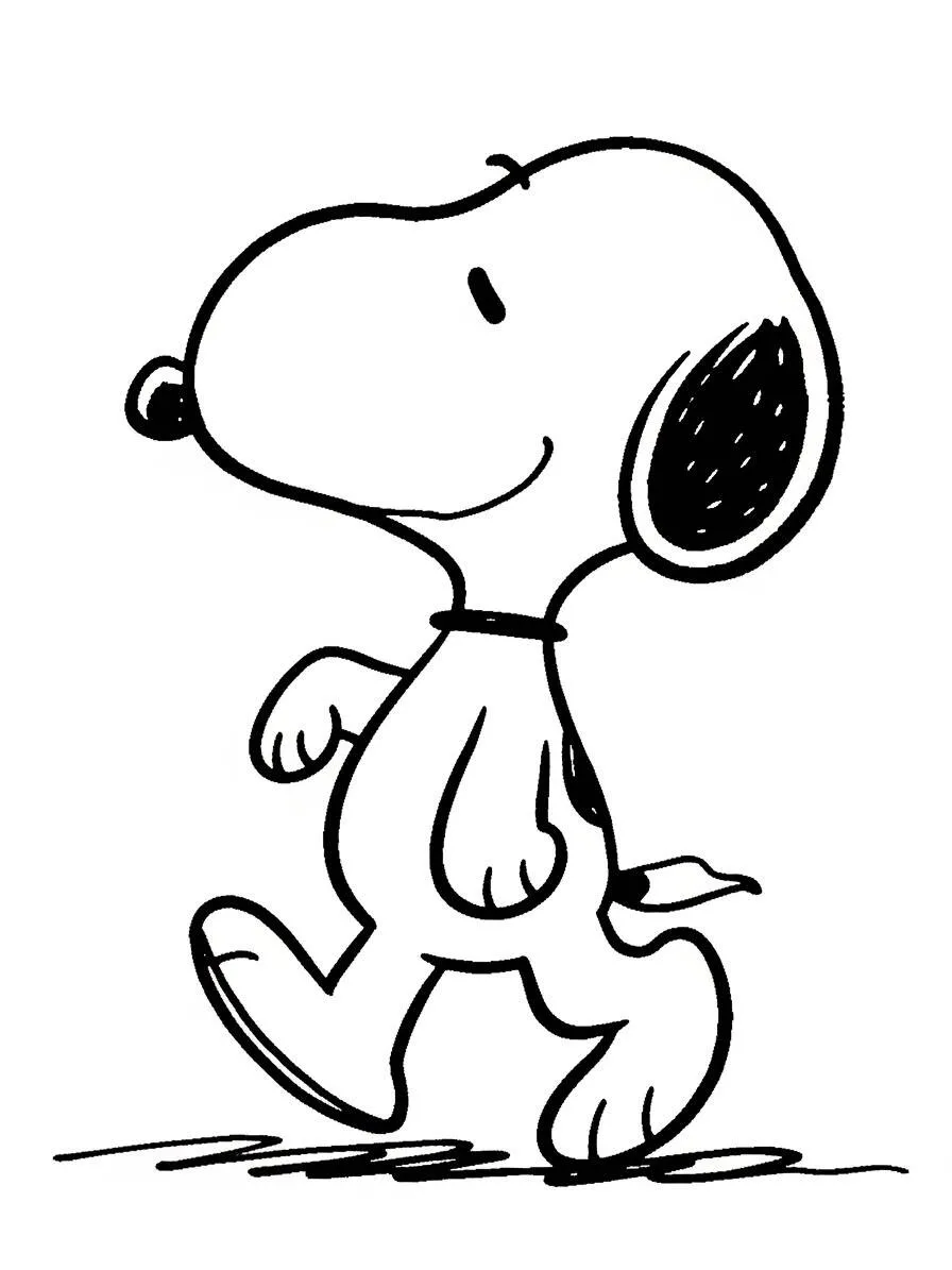 Desenho de Snoopy Caminhando para Colorir