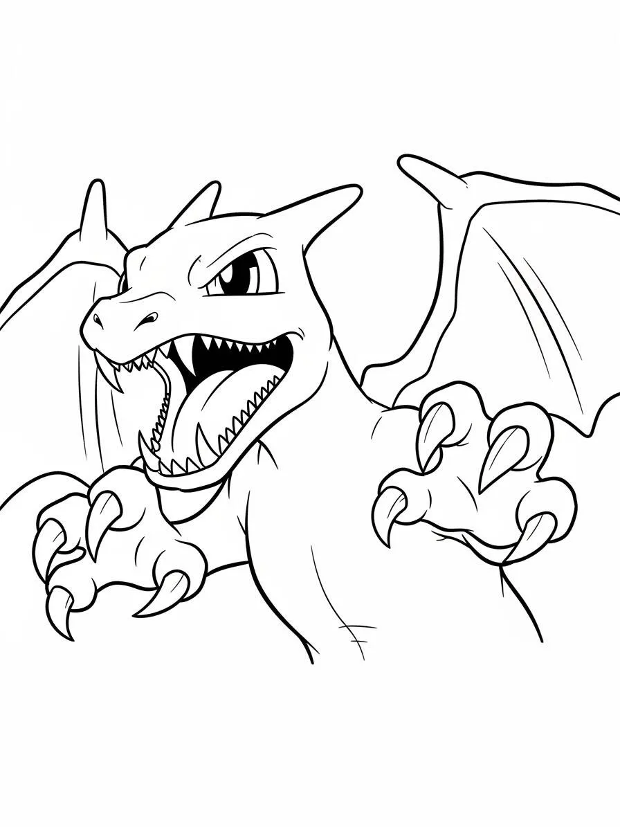 Coloriage Dracaufeu Terrifiant