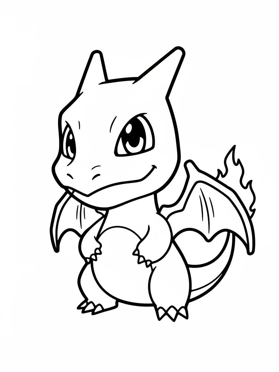 Desenho de Charizard Fofo para Colorir
