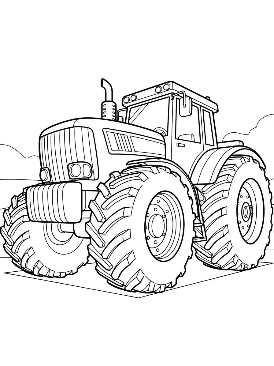 Desenho de Trator Gigante para Colorir