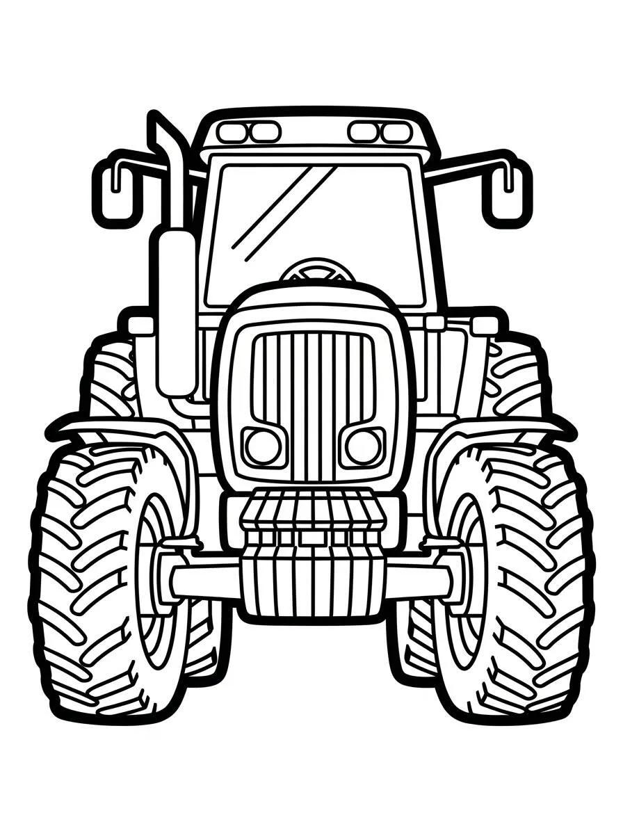 Tractor para colorear Tractor en la granja