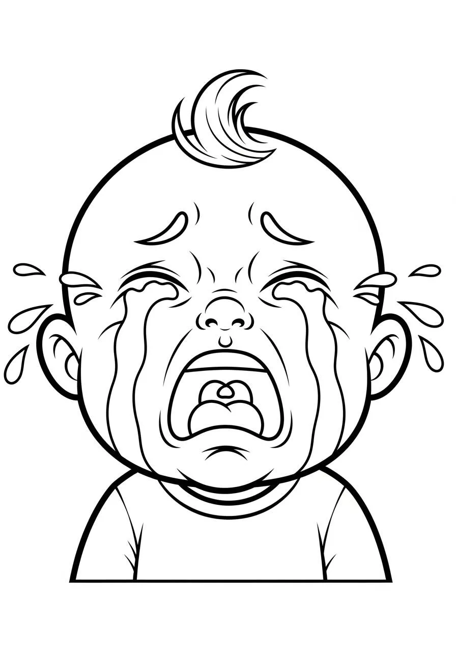 Desenho de Bebê Chorando para Colorir