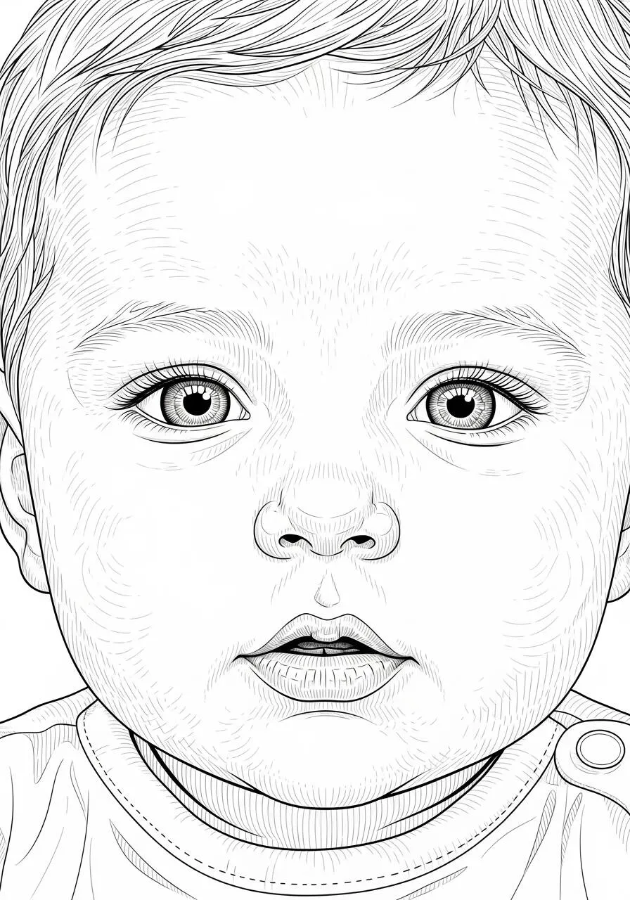 Desenho de Bebê Fofo para Colorir