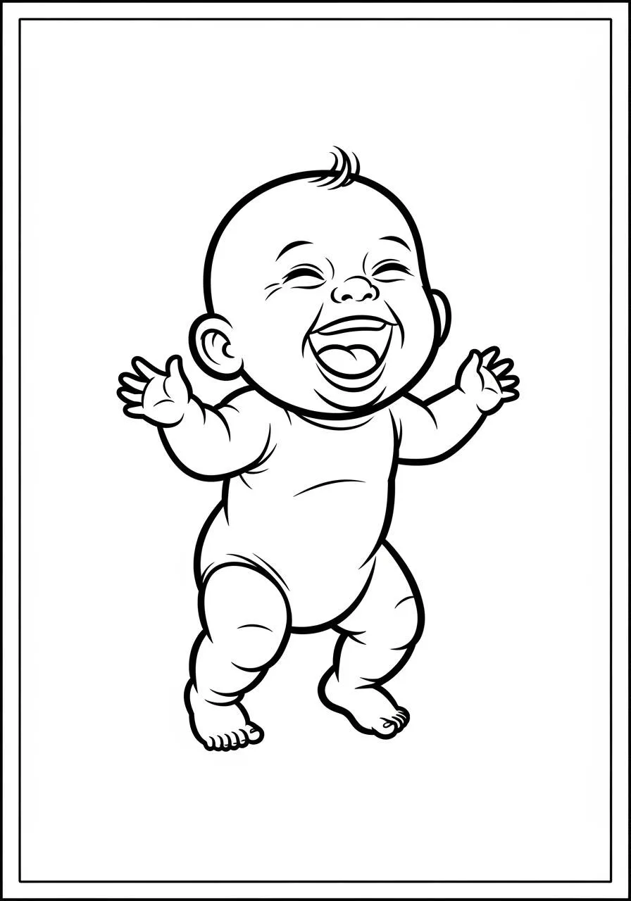 Bebé sonriente Dibujo para colorear