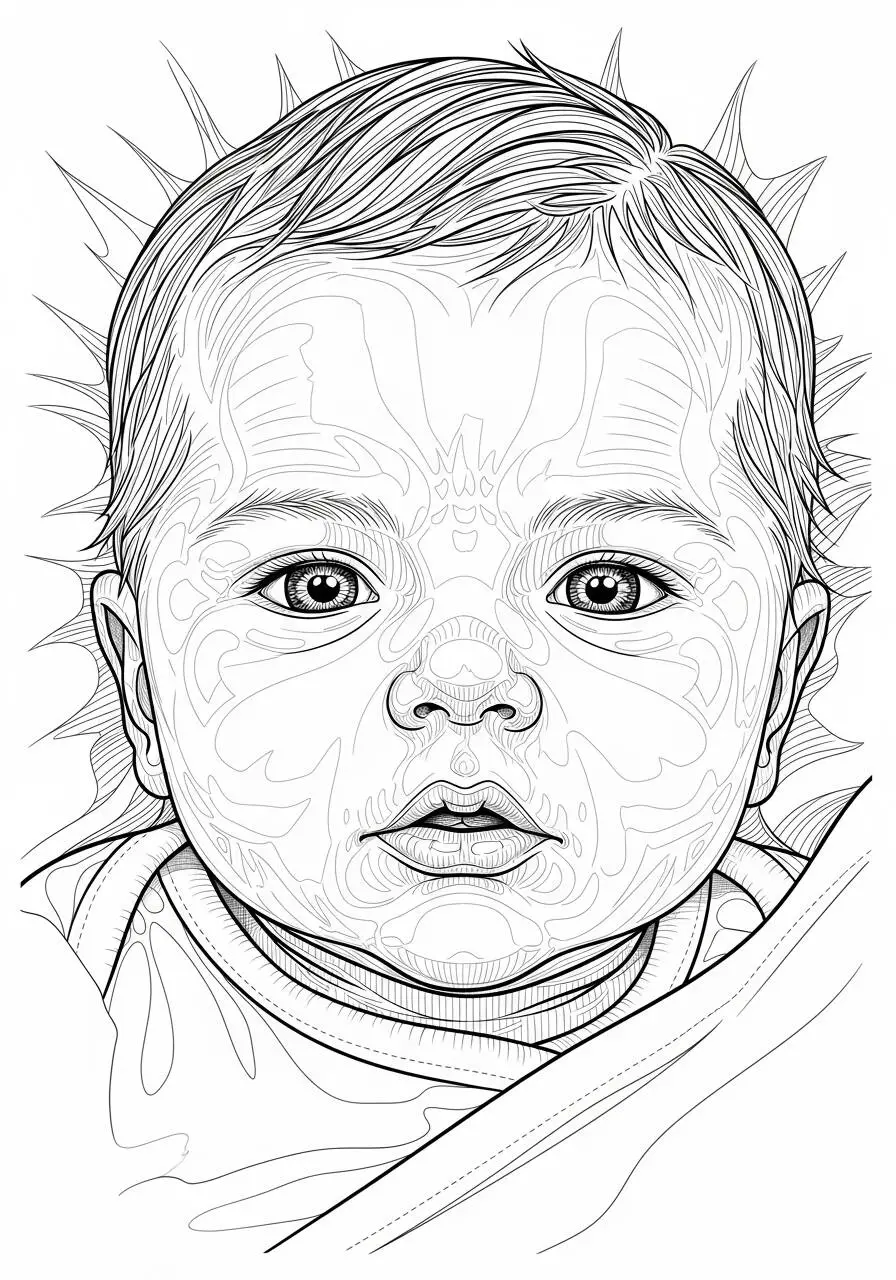 Desenho de Bebê Fofo para Colorir